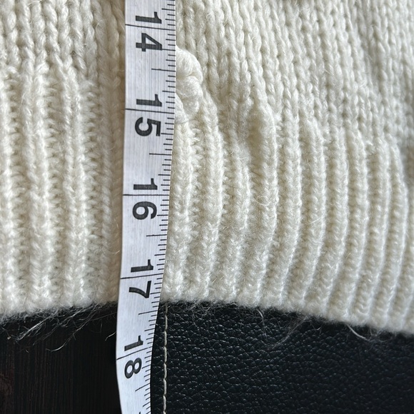 Farm Rio Floral Applique Lantern Sleeve Sweater Cream Mock Neck Trendy Sz S - Picture 15 of 16